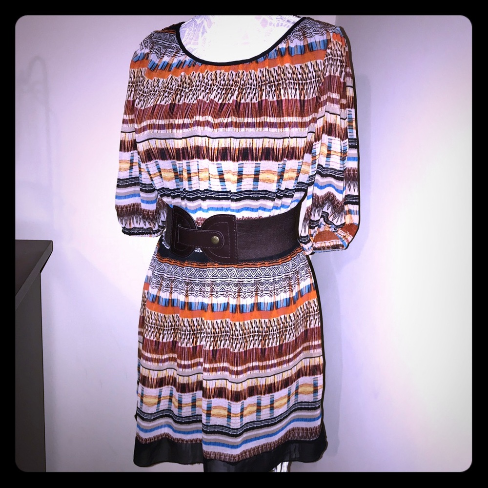 Aztec Multi-color Casual Dress